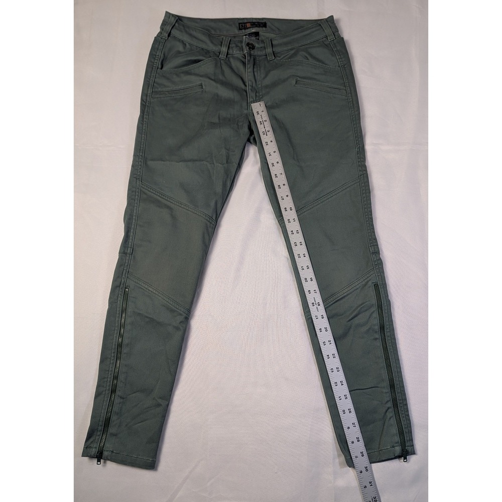 5.11 Tactical Wyldcat Pants Womens 6 Regular Green Slim Fit Zipper Ankle Gusset - Picture 7 of 11